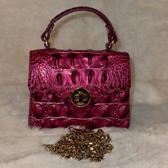 Brahmin Handbags - Authentic Brahmin Pomegranate mini Crocodile-Embossed Crossbody Bag